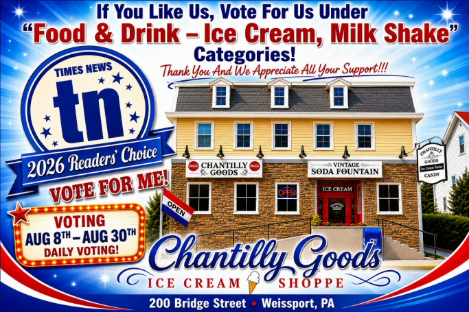 Times News Best - Ice Cream and Milk Shake - Chantilly Goods Weissport PA
